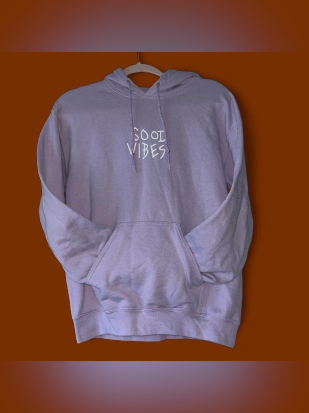 Lavender 'Good Vibes' Hoodie Sweatshirt - Women